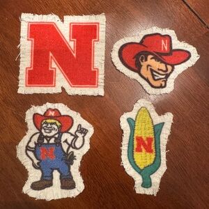 NEW Nebraska Cornhuskers Fabric Distressed Patches Set